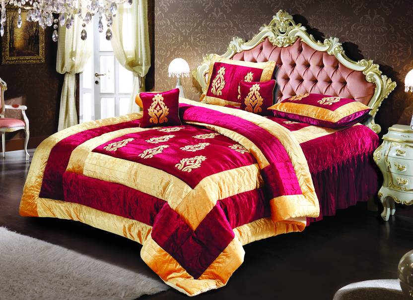 Utsav Home Wedding Velvet Bedding Set Utsav Home Wedding Velvet Bedding Set