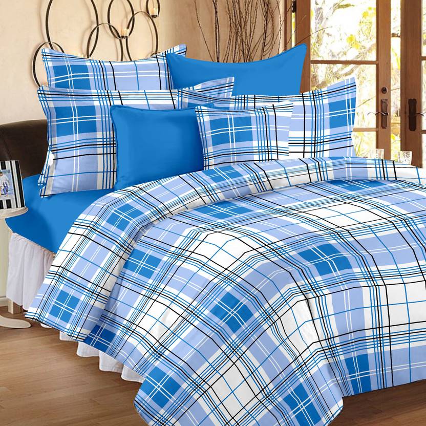 Ahmedabad COTTON 150 TC Cotton Double Checkered Bedsheet Buy
