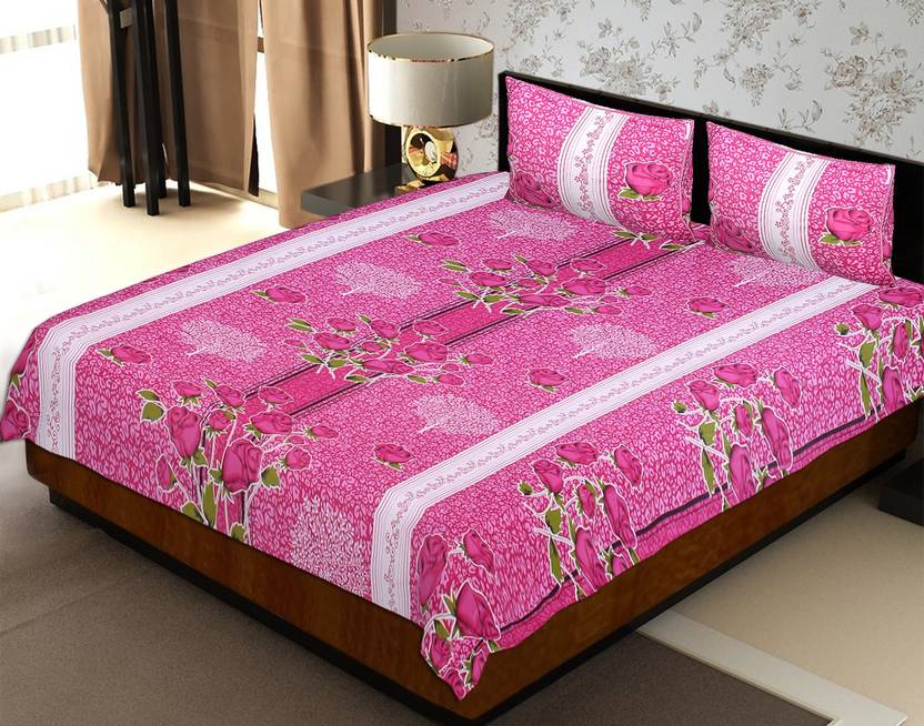 Jaipur Fabric Cotton Floral Double Bedsheet 1 Cotton Double Bed Sheet