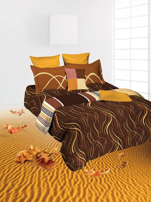 Tangerine Cotton Geometric Single Bedsheet Buy Tangerine Cotton Geometric Single Bedsheet