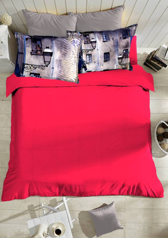 PORTICO NEW YORK 210 TC Satin, Cotton Single Solid Bedsheet Buy