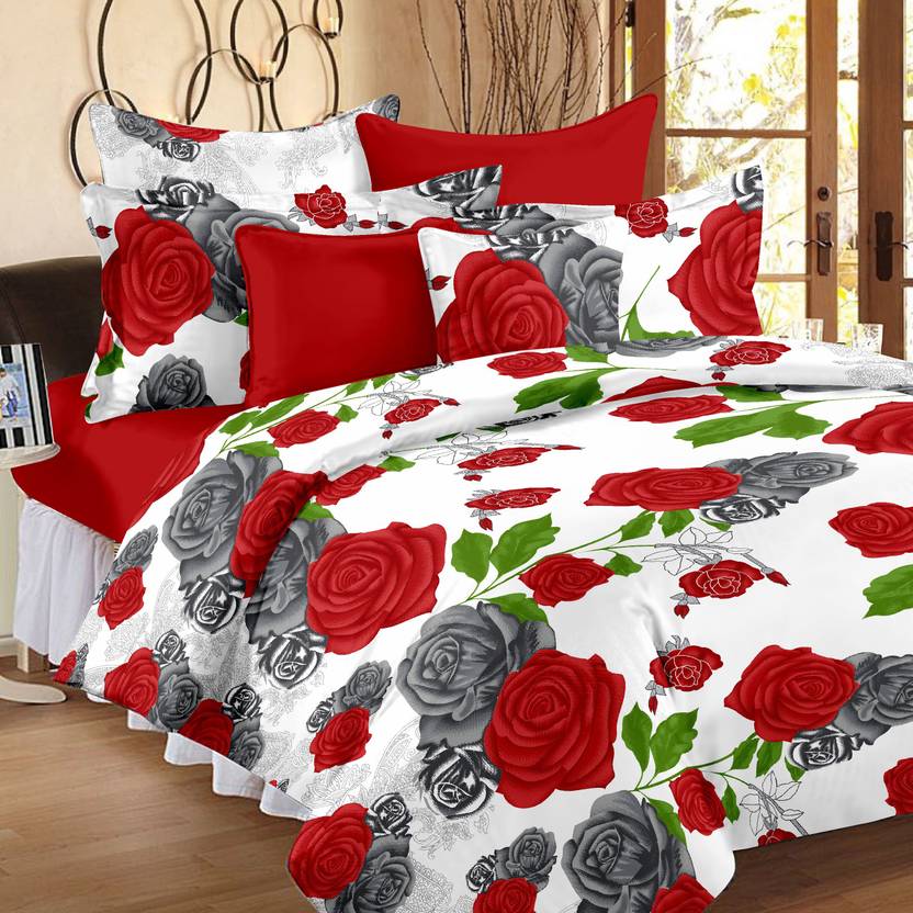 Ahmedabad Cotton Cotton Floral Double Bedsheet - Buy