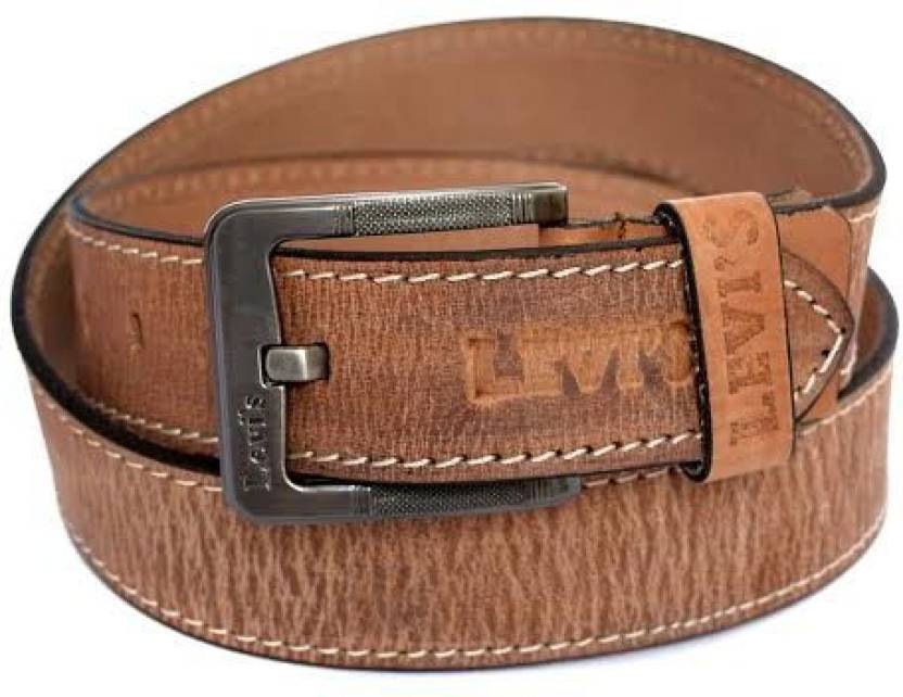 LEVI'S Men Casual Beige Genuine Leather Belt Brown - Price in India |  