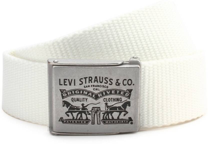LEVI'S Men White Canvas Belt White - Price in India 