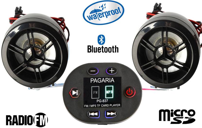 PAGARIA Bike Mp3 Player with Bluetooth & FM Radio Bike Stereo System