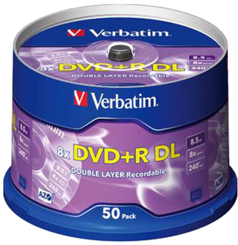 Verbatim DVD+R DL 8.5 GB 8X 50PK Spindle Verbatim