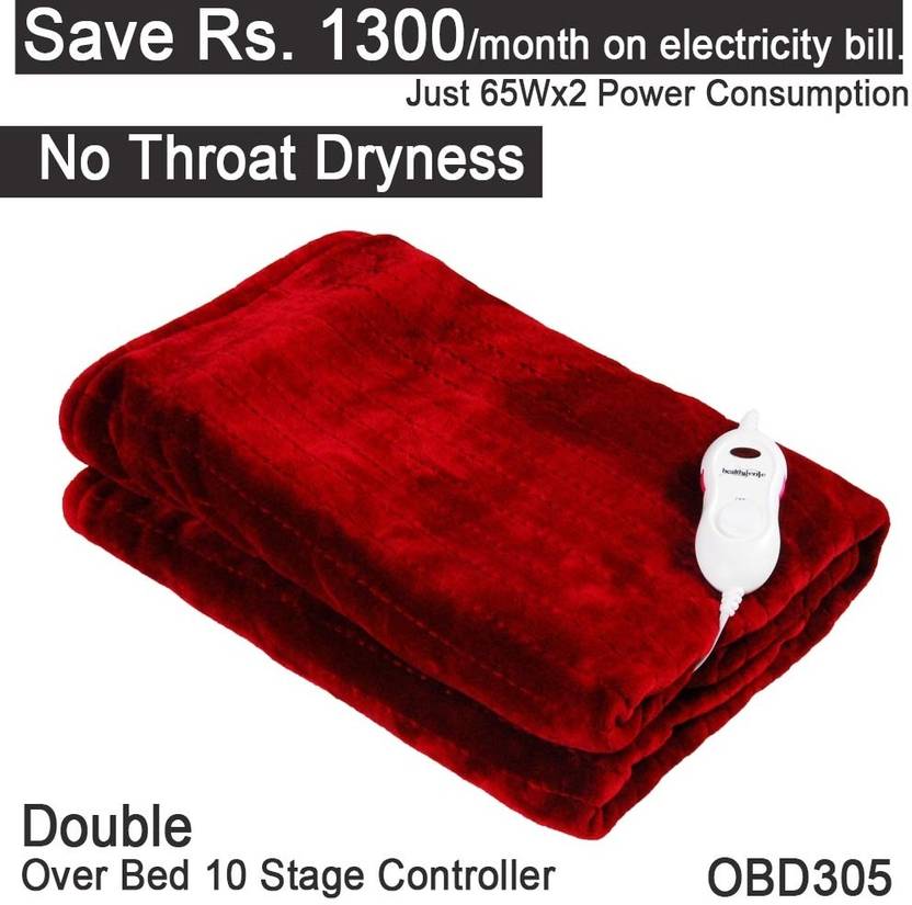 Healthgenie Solid Double Electric Blanket Buy Healthgenie Solid Double Electric Blanket Online