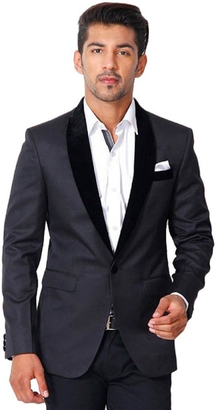 mens shiny black blazer