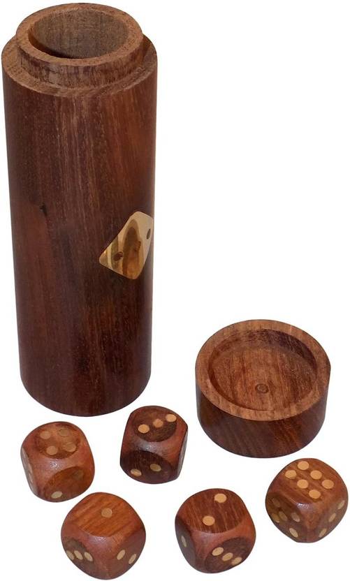 RoyaltyLane Unusual Unique 5Dice Cup Set Wooden Puzzles Dice Toys And Games for Families
