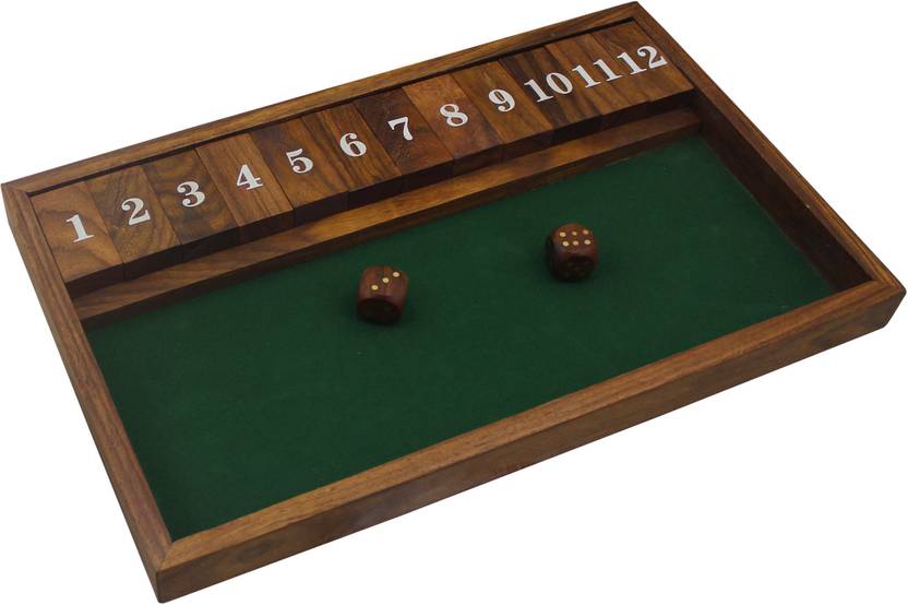 RoyaltyLane Handmade Wooden Shut the Box Game 12 Numbers with 2 Dice Vintage Travel Shut the RoyaltyLane Handmade Wooden Shut the Box Game 12 Numbers with 2 Dice Vintage Travel Shut the