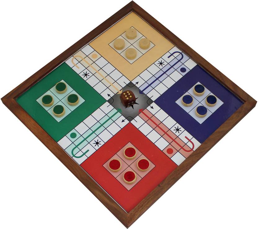 RoyaltyLane Wooden Ludo Board and Pieces Set Board Games for
