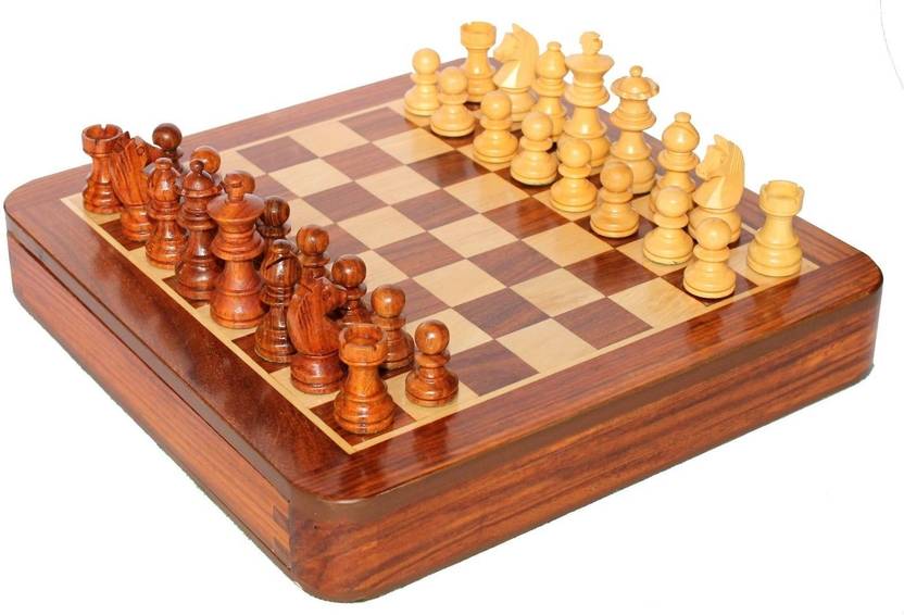 Stonkraft Collectible Wooden Chess Game Board Set, Wood