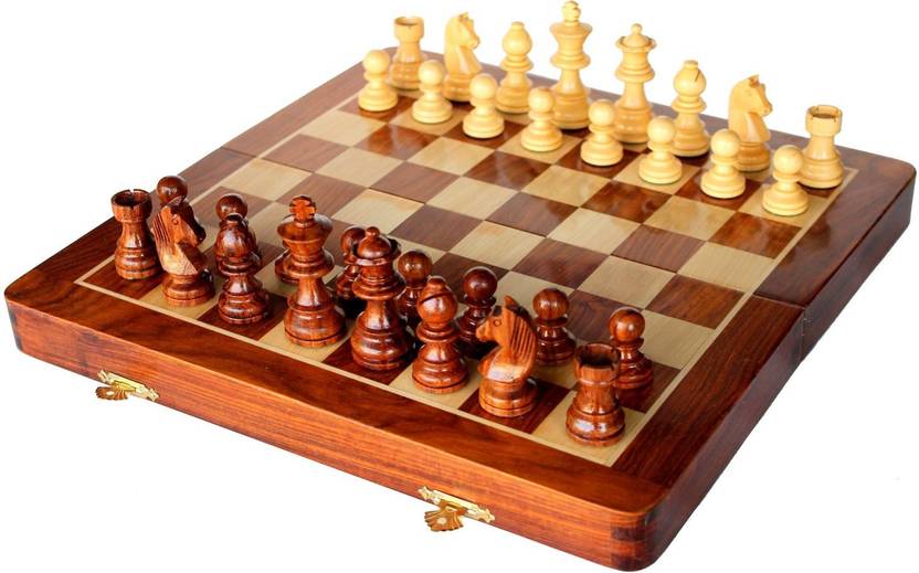Stonkraft 12 Inch Collectible Wooden Folding Large Chess Set Stonkraft 12 Inch Collectible Wooden Folding Large Chess Set Magnetic Crafted Pieces Board Game