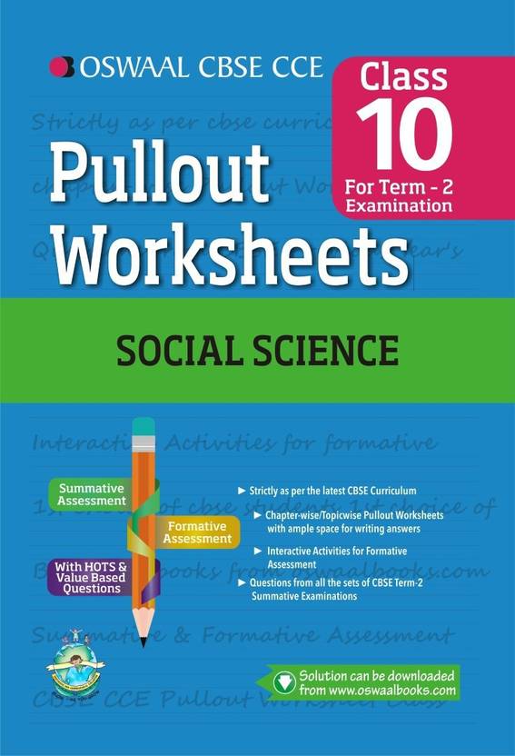 Oswaal Cbse Cce Pullout Worksheets For Class 10 Term 2 Social
