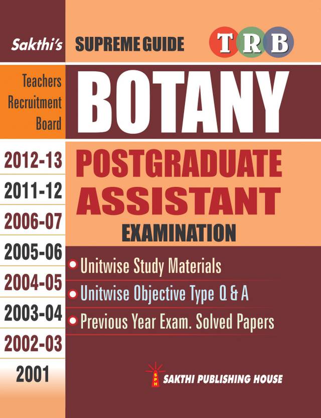 Trb Pg Botany Buy Trb Pg Botany by S. Sekar at Low Price in India