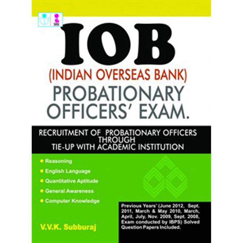 Indian Overseas Bank Probationary Officers Examination Buy Indian