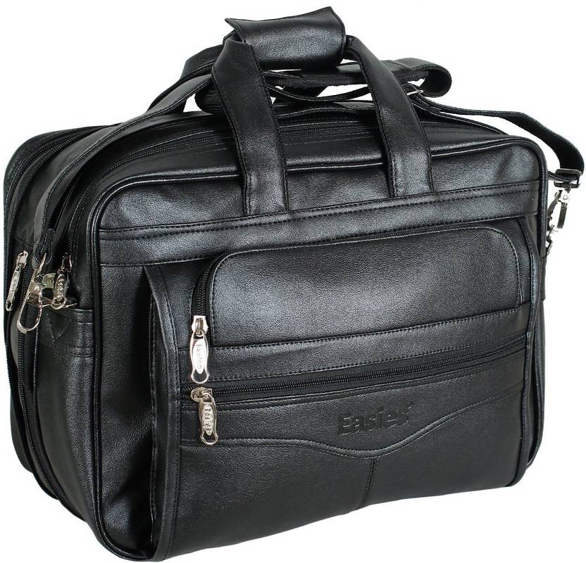 Easies Synthetic Leather Full Expandable 16 Inches Executive Black Easies Synthetic Leather Full Expandable 16 Inches Executive Black Color Office Bag Large Briefcase For