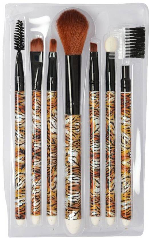 Looks United 7 Pcs High Quality Makeup Brush Set Brown Price In
