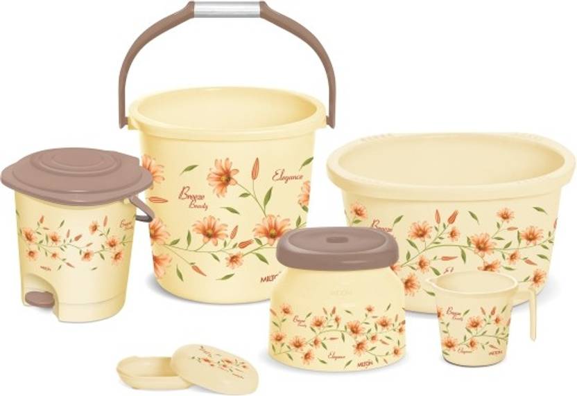 Milton Home52 Elegance 6 Pcs Bathroom Set 20 L Plastic Milton Home52 Elegance 6 Pcs Bathroom Set 20 L Plastic Bucket