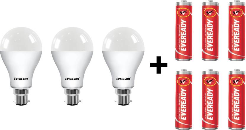 Eveready 12W LED Bulb with Free 6 Batteries