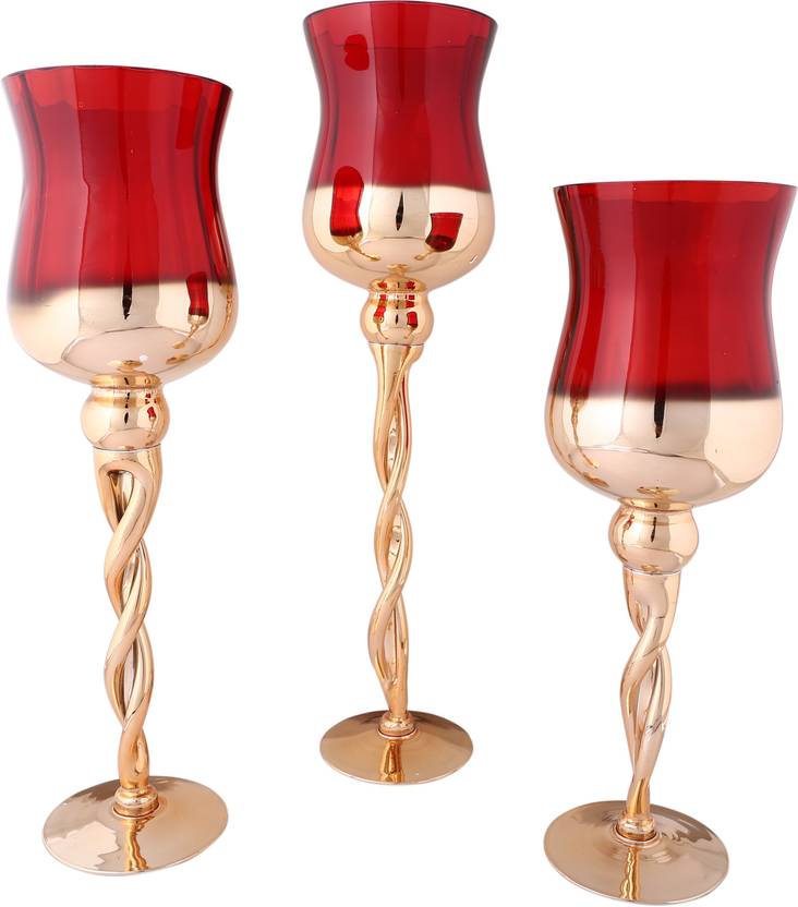 Giftadia Hurricane Jw 5538 Glass Tealight Holder Set In India Giftadia Hurricane Jw 5538 Glass Tealight Holder Set Gold Pack Of 3