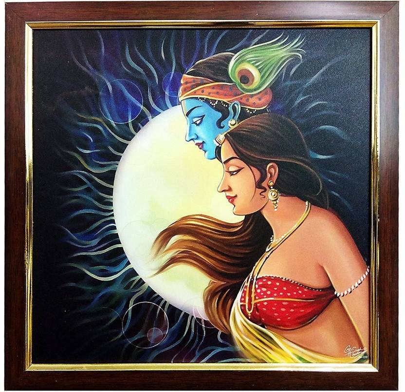 Flipkart Com Canvas Champ Radha Krishna Frame Painting 12