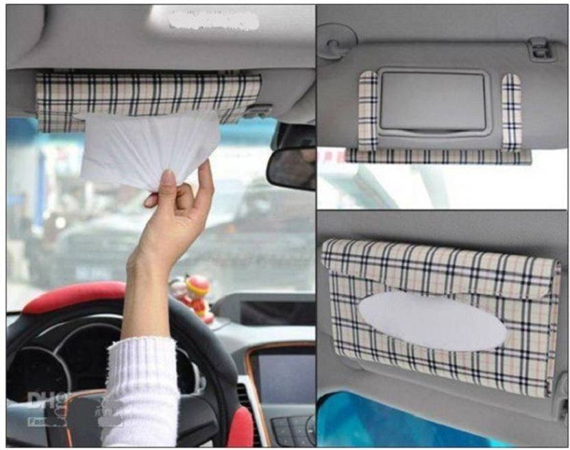 Sangaitap Car Sun Visor Paper Box Case Auto Interior Decoration