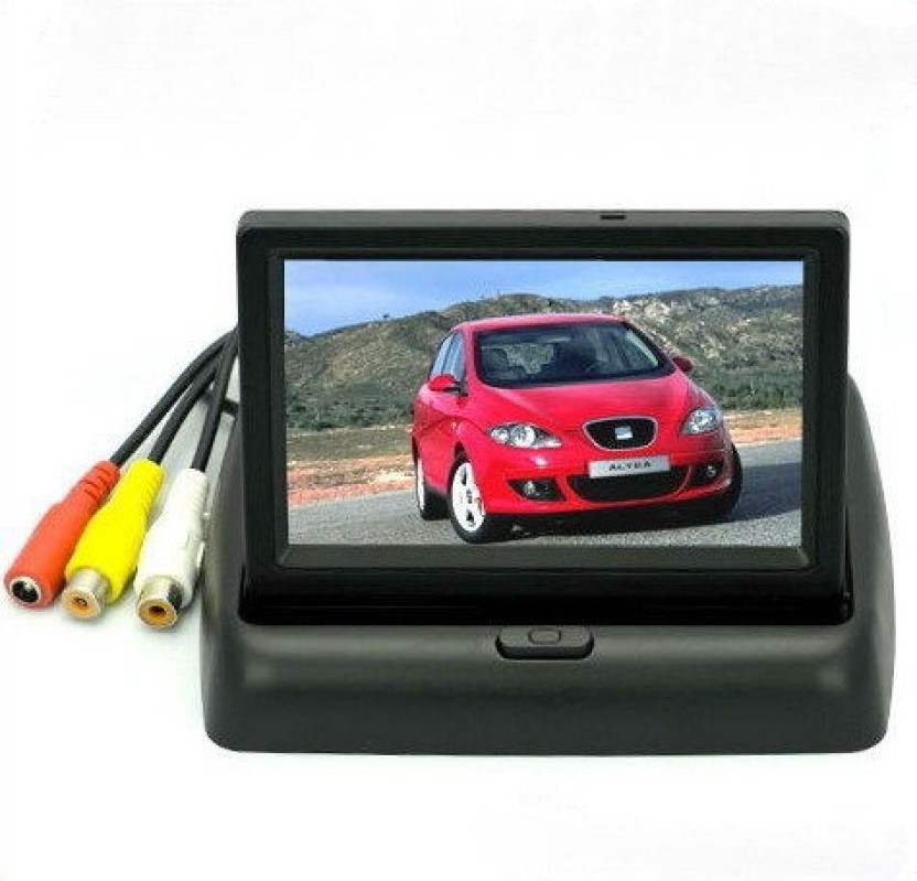 Car Reverse Parking Camera With Radar Sensor 4.3" Foldable LCD Rear View Monitor