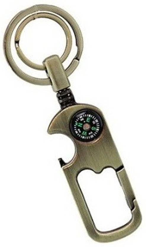 Ezone Metal Double Hook Magnetic Compass Straight Key Chain Price