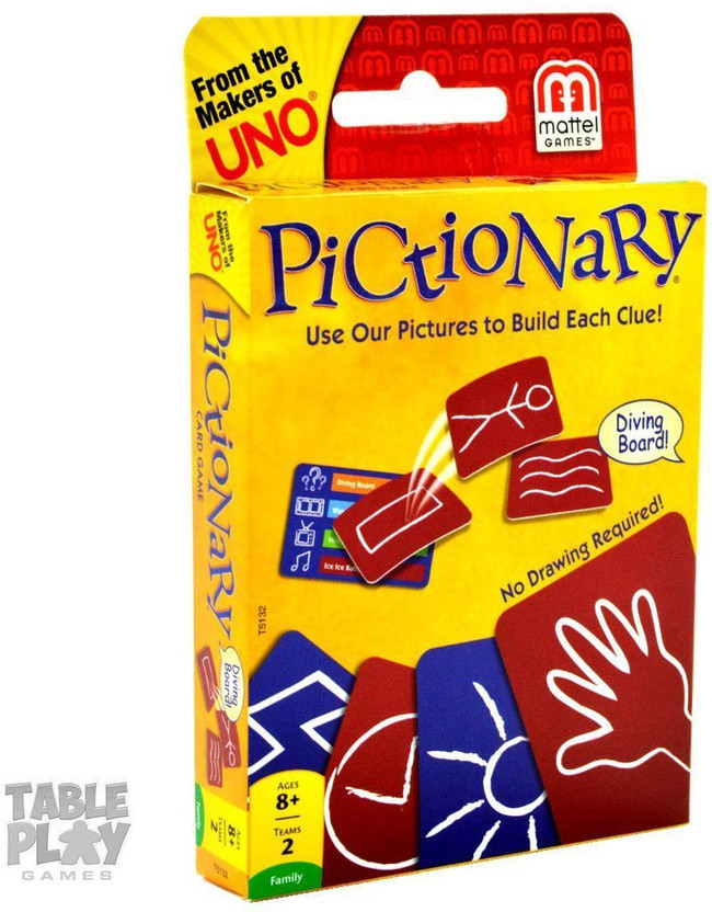 Pictionary Card Game Uno Maker Mattel Deck Games Travel Game Board Games Family Fun Kad 1238046694