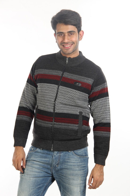 Buy Datsun Men Zipper Striped Cardigan 