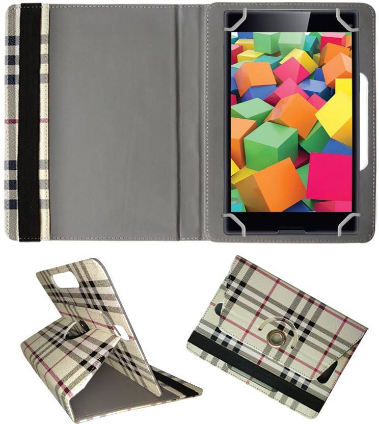 Fastway Book Cover for iBall Slide Cuboid 4G Voice Calling Tablet Cream