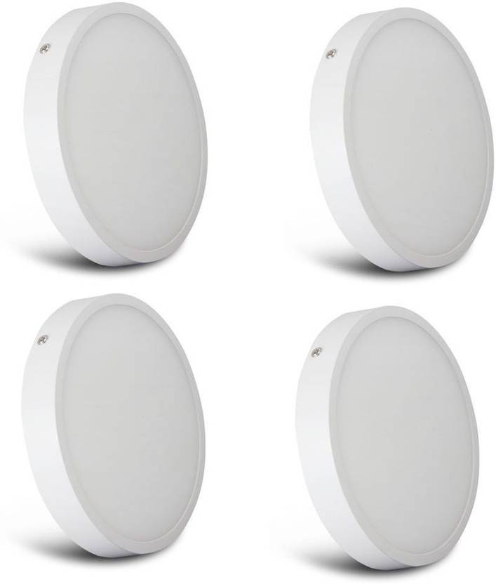 Shine Led Combo Of 4 Surface Slim Panel Lights With Built In