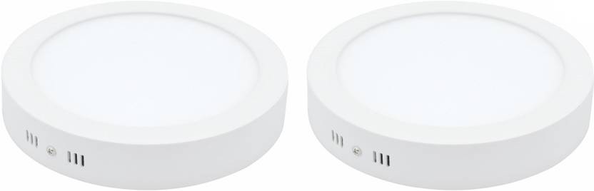 Fos 24w Surface Mount Led Panel Ceiling Light 2400 Lumens Round Fos 24w Surface Mount Led Panel Ceiling Light 2400 Lumens Round Warm White 2700k Pack Of 2 Flush Lamp In India