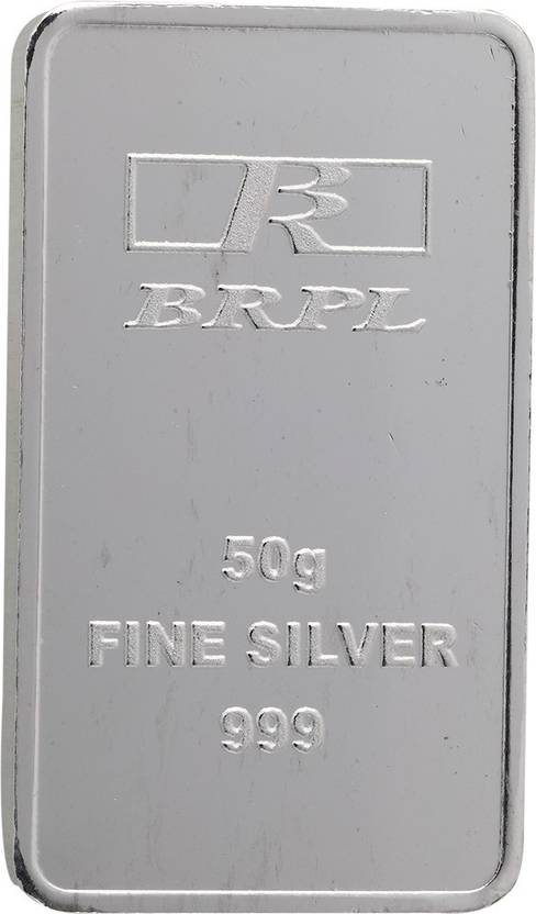 Bangalore Refinery Brpl 50 Gram Silver Bar S 999 G Bangalore Refinery Brpl 50 Gram Silver Bar S 999 G