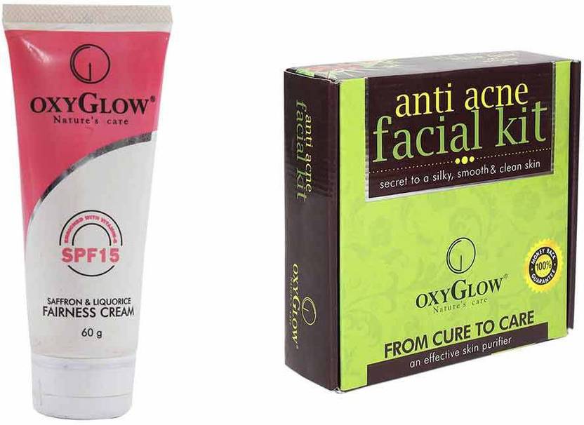 OXYGLOW Saffron & Liquorice Fairness Cream & Anti Acne Facial Kit Price