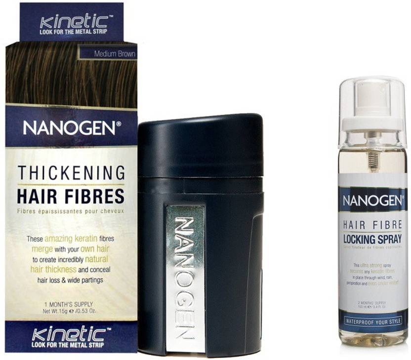 Nanogen Hair Fibres With Locking Spray Medium Brown Price In