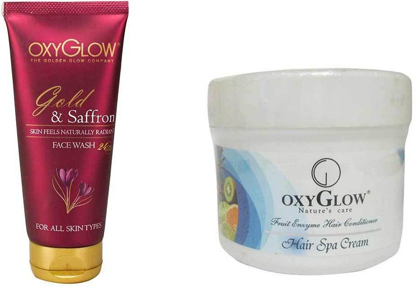 Oxyglow Golden Glow Gold Saffron Face Wash Hair Spa Cream 250