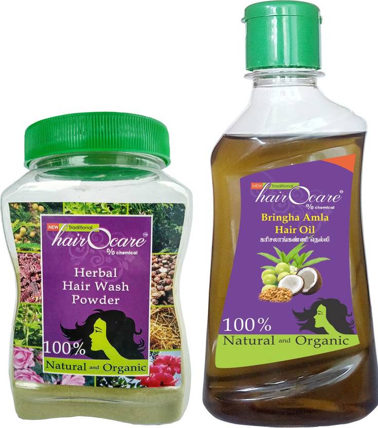 Hairocare Hair Care Herbal Wash Powder 150g Bringha Amla Oil