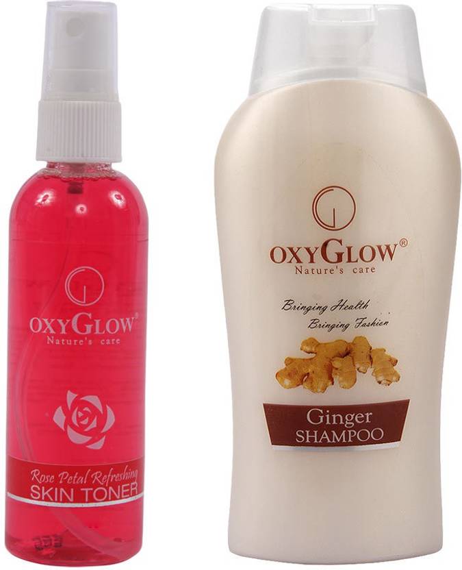 Oxyglow Rose Petal Refershing Skin Toner Ginger Honey Shampoo