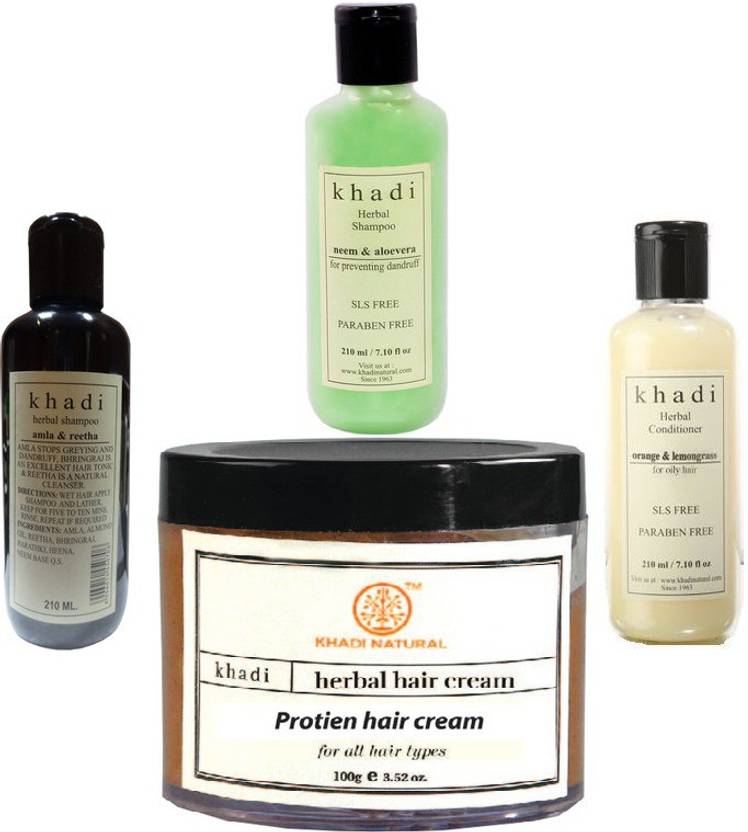 Khadi Natural Hair Oil Hair Cream Shampoo Conditioner Combo