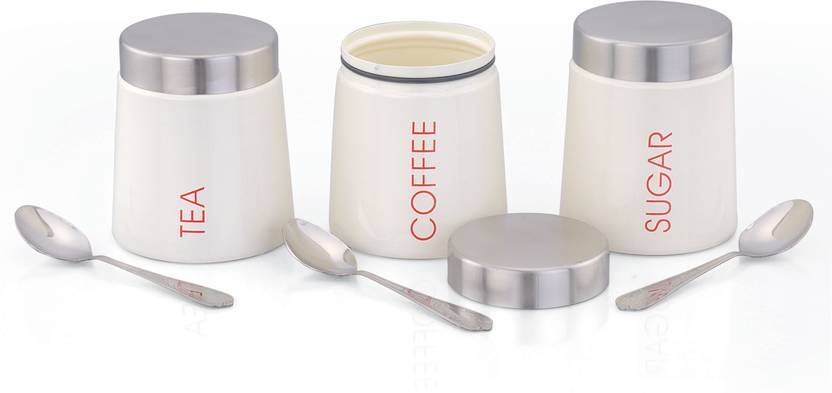 Klic Vimal Tea Coffee Sugar Container 600 Ml Steel Food Storage Klic Vimal Tea Coffee Sugar Container 600 Ml Steel Food Storage