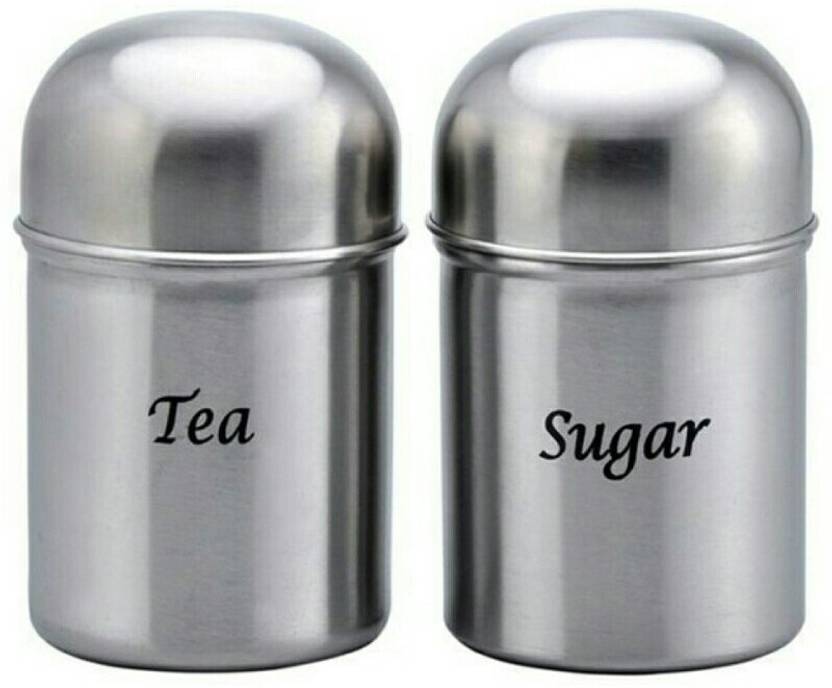 Kitchen Palace Tea Sugar Container Set Of 2 550 Ml Steel Kitchen Palace Tea Sugar Container Set Of 2 550 Ml Steel