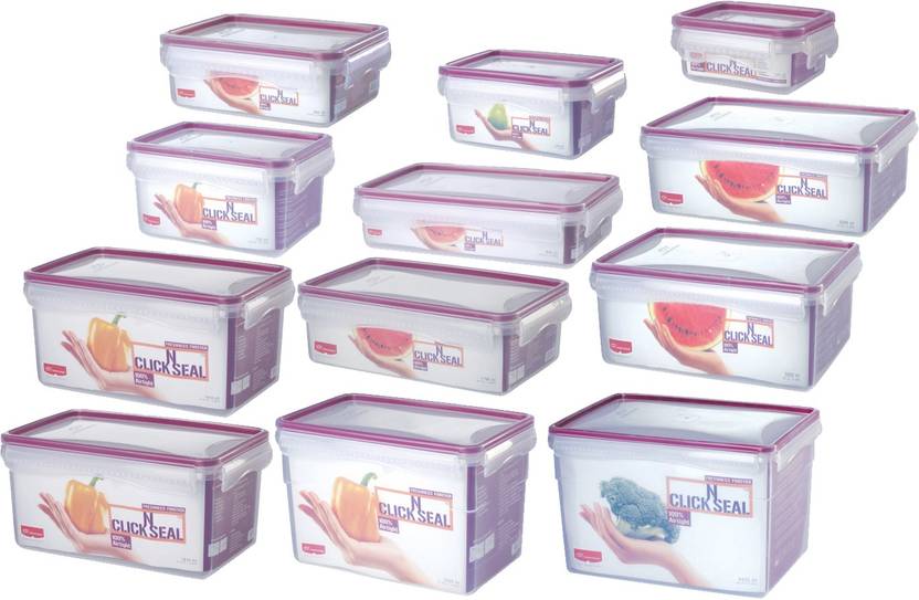 Princeware Click N Seal Timeless Rectangular Combo 22500 Ml Princeware Click N Seal Timeless Rectangular Combo 22500 Ml Plastic Food Storage