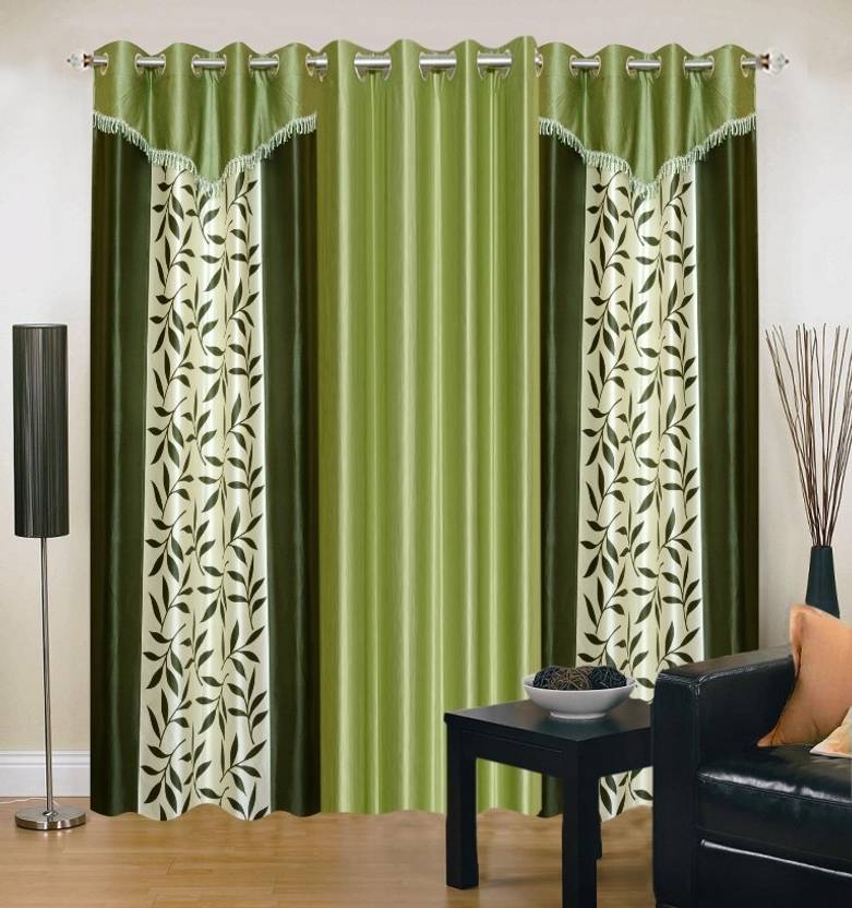 Ville Style 275 Cm 9 Ft Polyester Long Door Curtain Pack Of 3
