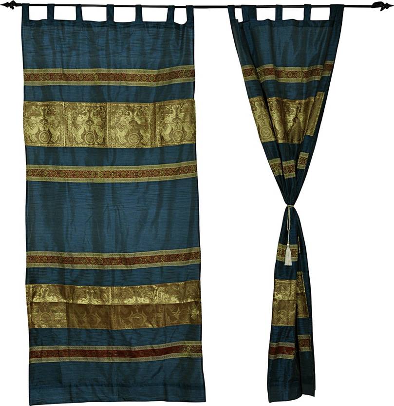 Lal Haveli 215 Cm 7 Ft Silk Door Curtain Pack Of 2 Buy Lal