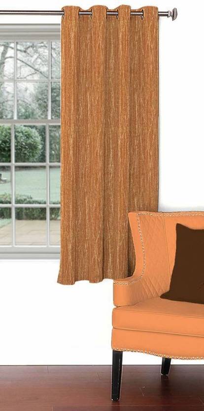 Skipper 153 cm 5 ft Blends Window Curtain Single Curtain Abstract, Rust