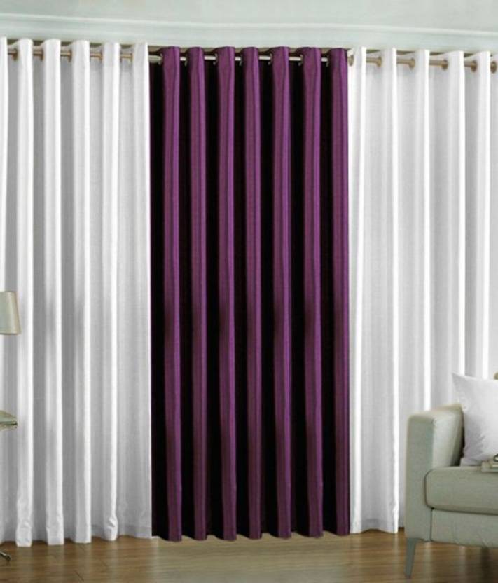 Kdecor 60 inch (2 ft) Polyester Window Curtain (Pack Of 3