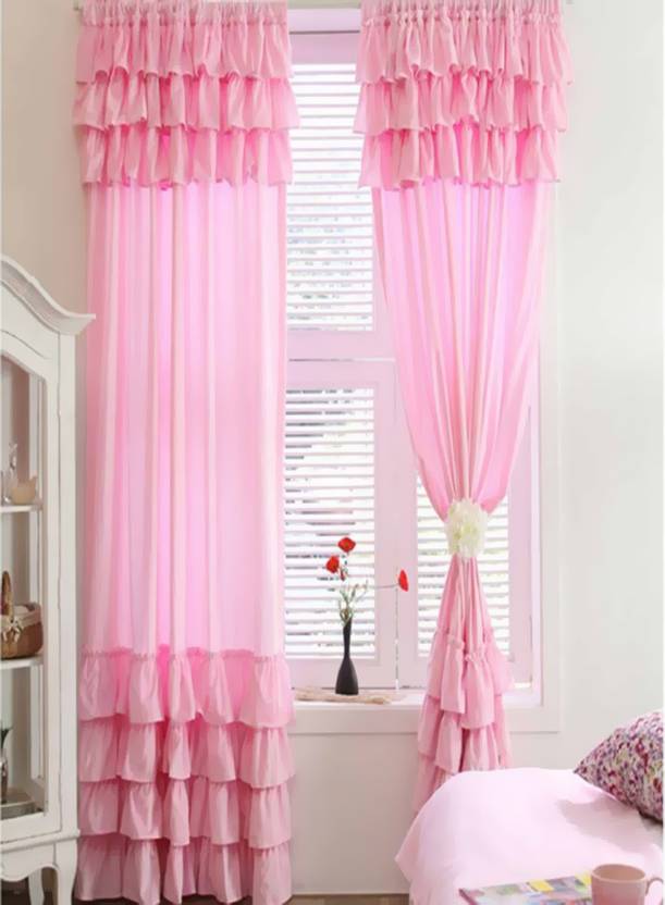 Schwof Cotton Pink Motif Tab Top Window Curtain Buy Schwof