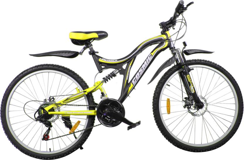 COSMIC VOYAGER 21 SPEED MTB BICYCLE BLACK/YELLOW-PREMIUM EDITION 26 T Mountain Cycle Price in 